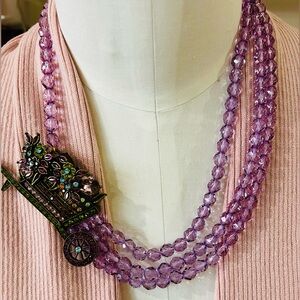 Heidi Daus  vintage flower cart necklace EUC